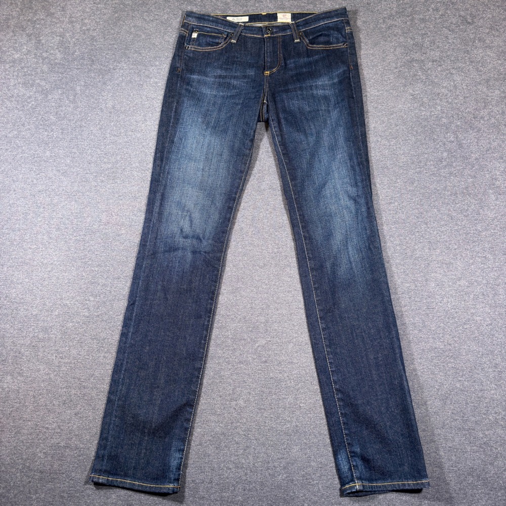 AG Adriano Goldschmied The Stevie Slim Straight Jeans Womens 28x32 Blue Denim